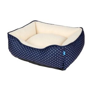 Navy Polka Dot Pet Bed NEW